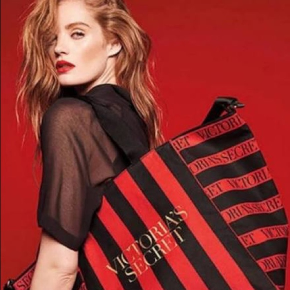 Victoria's Secret Red and Black Travel Bag